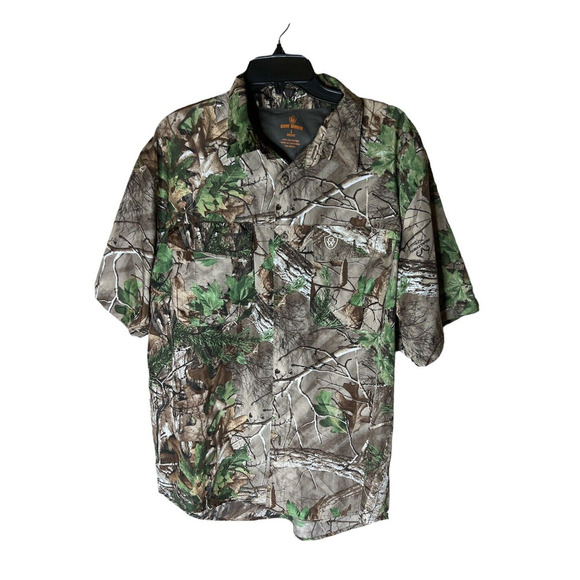 Game Winner Camo Shirt Mens L Short Sleeve Vented Realtree Hunting Fishing Top - Picture 1 of 11
